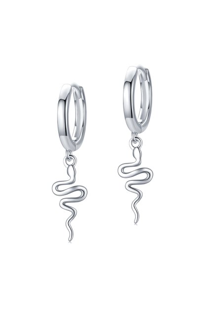 Stříbrné kruhové náušnice Snake hoops
