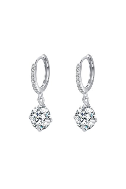 Stříbrné kruhové náušnice se zirkony Lumi Hoops