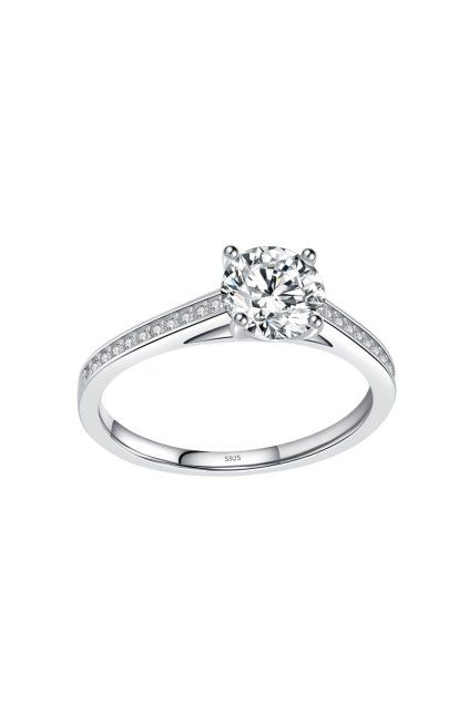 Stříbrný prsten s moissanity Novelle