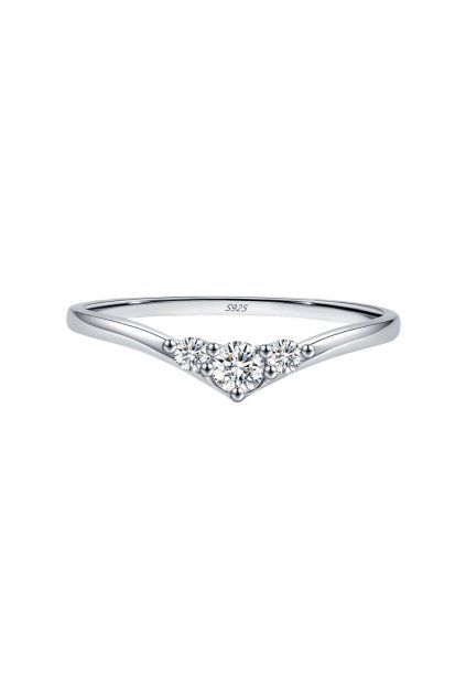 Stříbrný prsten s moissanity Aurea