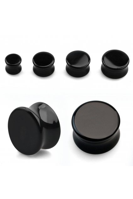 Kamenný plug černý Onyx