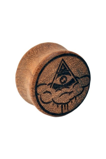 Dřevěný plug Illuminati tmavé dřevo