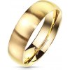 Zlatý ocelový prsten s polomatným povrchem