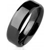 Černý ocelový prsten se zkosenými okraji