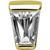 Koncovka Baguete z 18k žlutého zlata se Swarovski ® zirkonem pro šperky s vnitřním závitem