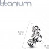 Titanová koncovka pro šperky s vnitřním závitem se třemi Swarovski zirkony