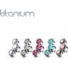 Titanová koncovka pro šperky s vnitřním závitem se třemi Swarovski zirkony