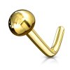 Nosovka s polokuličkou do L ze 14 kt zlata 585/1000 AU