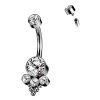 Titanový piercing do pupíku s vnitřním závitem a clusterem Lucia