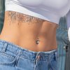 363534 3 titanovy piercing do pupiku s vnitrnim zavitem elisa