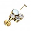 Titanová labreta s vnitřním závitem a clusterem opálových kamínku se zirkonem Venezia