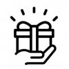 free gift line icon present gift box icon hand holding gift 399089 467 Malý