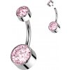385089 9 titanovy piercing do pupiku s vnitrnim zavitem a swarovski zirkony