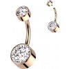 385089 11 titanovy piercing do pupiku s vnitrnim zavitem a swarovski zirkony