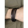 Náramek kožený černá destička 2