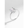 Stříbrný prsten s oválným zirkonem Evermore