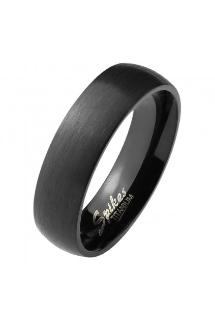 Černý titanový prsten s matným povrchem