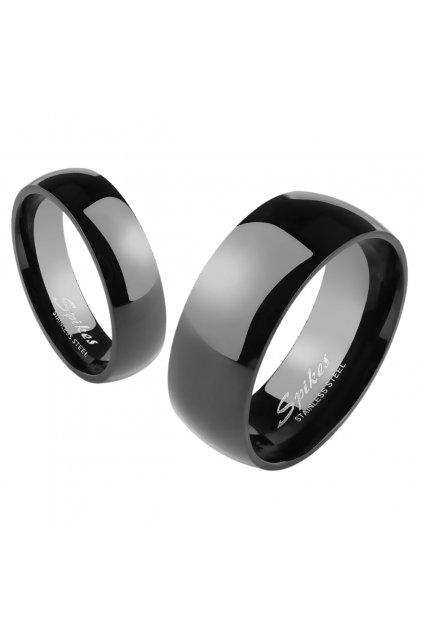 Černý lesklý ocelový prsten