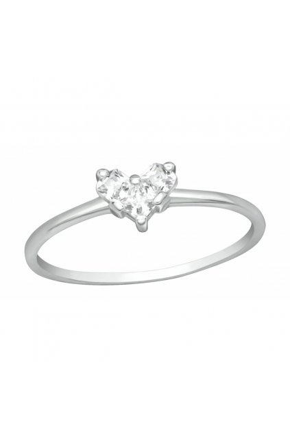 Stříbrný prsten Crystal Heart