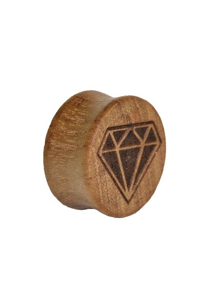 Drevený plug Diamant tmavé drevo (Veľkosť 14 mm)
