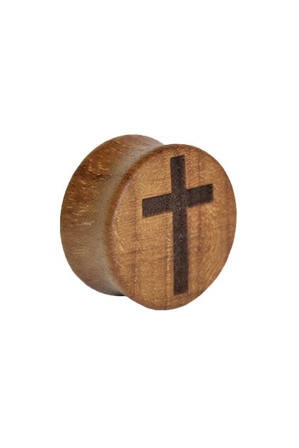 Drevený plug Kríž tmavé drevo (Veľkosť 18 mm)