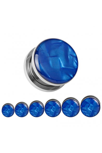 Oceľový skrutkovacie plug perleťový modrý (Veľkosť 10 mm)