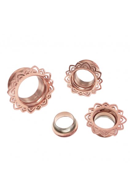 Rosegold tunel zdobený (Veľkosť 10 mm)