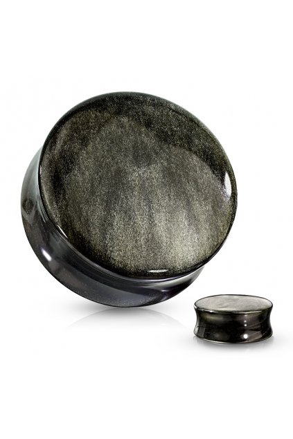 Kamenný plug Zlatisto čierny Obsidián (Veľkosť 6 mm)