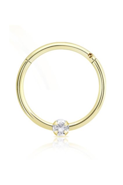 Segmentový krúžok s otváraním a cz zirkónom zo 18kt zlata 750/1000 (Veľkosť 1 mm, Dĺžka / Priemer 8 mm)