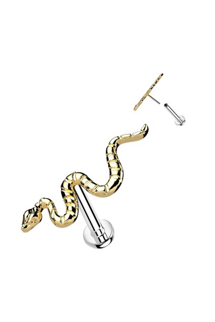 Titanová bezzávitová labreta s tepaným hadem