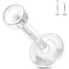 Bio flex labreta s push fit koncovkou - náhrada piercingu & skúšobný šperk