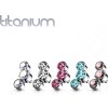 Titanová koncovka pro šperky s vnitřním závitem se třemi Swarovski zirkony