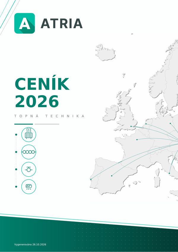 Titulní strana ukázkového B2B ceníku ATRIA 2026