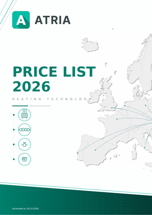 Cover of the ATRIA 2026 sample B2B price list
