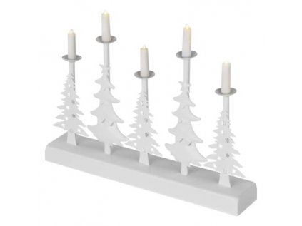 289985 led svietnik vianocne stromy so svieckami 24 cm 2x aa vnutorny tepla biela casovac