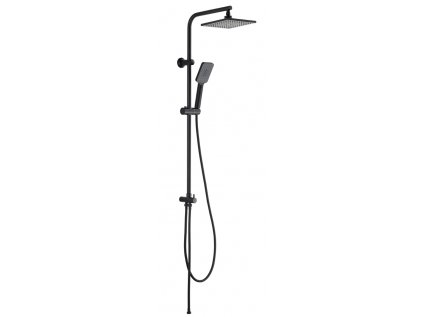 137058 black roma shower set with round rain shower