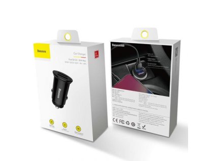 933867 baseus car charger circular plastic a a dual quick charge 3 0 30w black ccall yd01