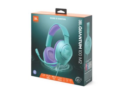 1481409 jbl quantum 100m2 headphone wired gaming headset with microphone teal eu