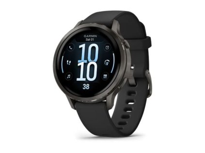 1447875 garmin venu 4 smart watch 41mm gps black with dark gray silicone band eu