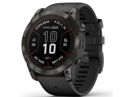 1447884 garmin fenix 7x pro solar smart watch 51mm gps black with black silicone band eu