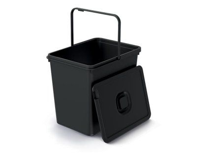 954309 systema basic flap cierny odpadkovy kos s vekom 23 l
