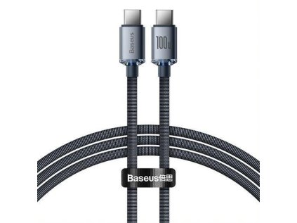 960687 kabel baseus crystal shine usb c usb c 1 2m black 100w