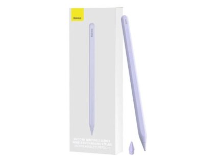 1423530 baseus tablet tool active stylus pen smooth wtiting 2 wireless charging with led indicator active replaceable tip for ipad purple sxbc060105