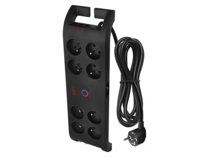EMOS surge protector - 8 sockets, 3m, black