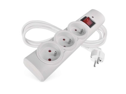 Surge protector - 3 sockets, 1.5 m, white