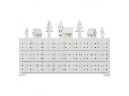 88169 led adventny kalendar dreveny 23x37 cm 2x aa vnutorny tepla biela casovac