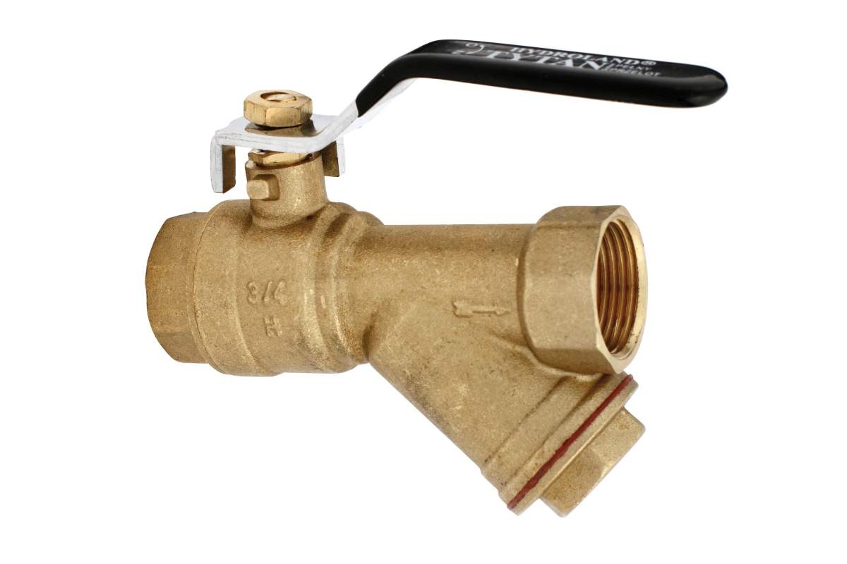 137160 tytan water ball valve with oblique filter and compression nut 3 4 female female