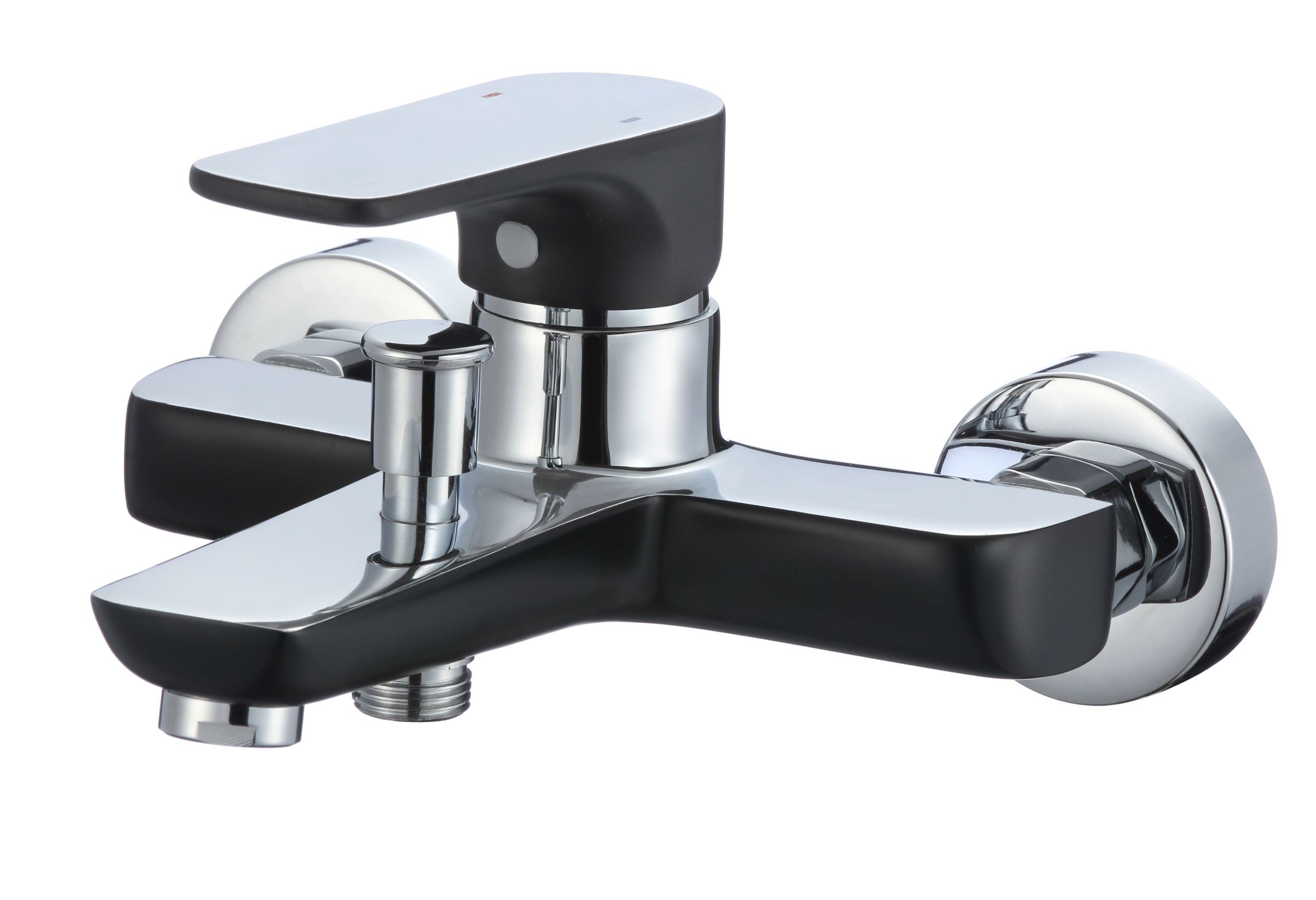137658 wall mouted bath mixer senja black chrome without shower set