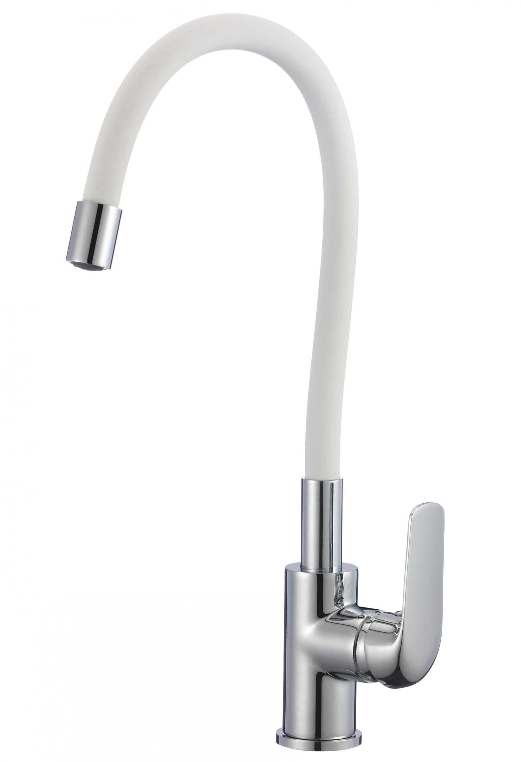 137715 kitchen mixer emma flex with white spout chrome plated
