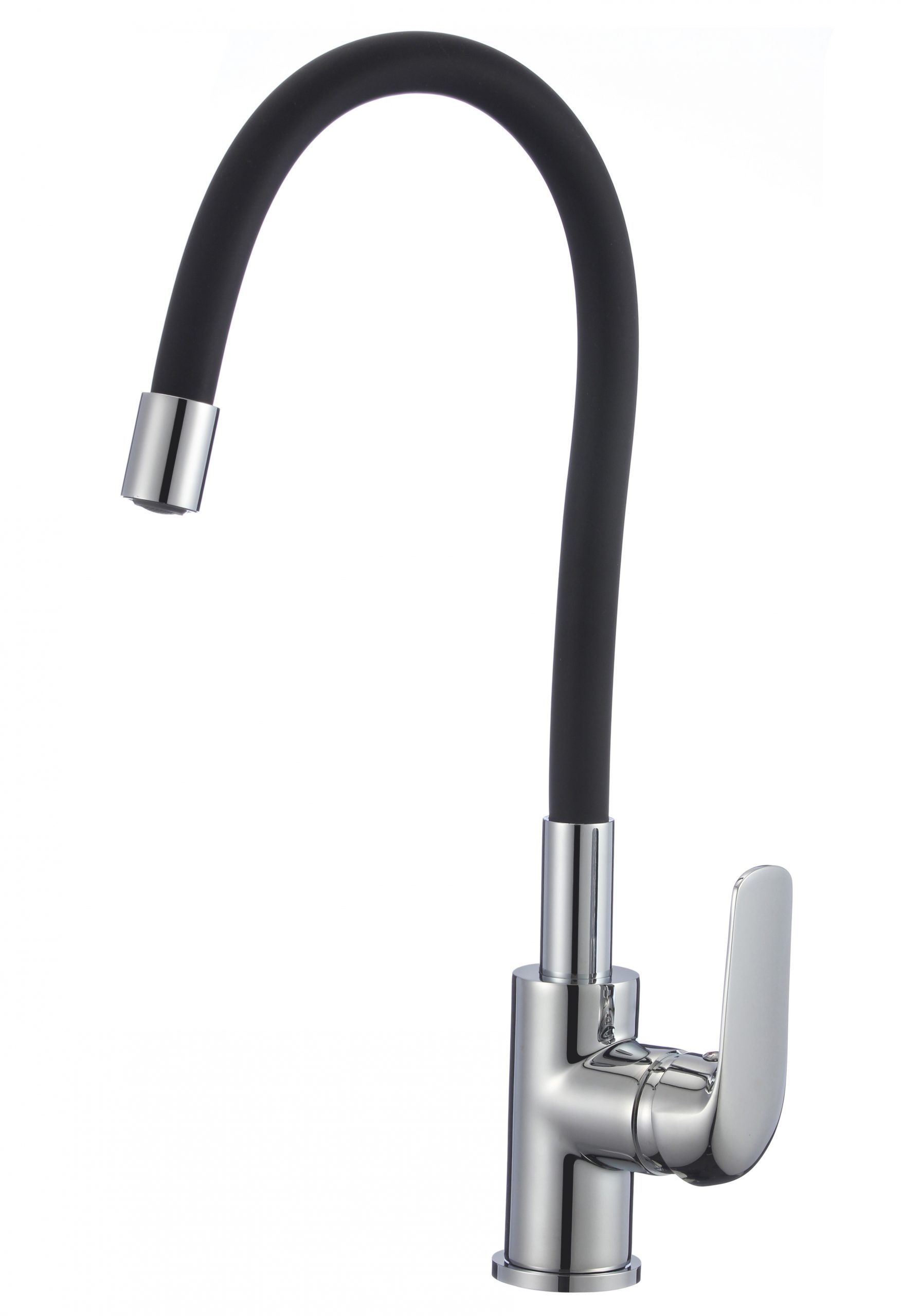 137721 kitchen mixer emma flex with black spout chrome plated